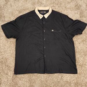 Nat Nast Black Shirt with Cream Collar